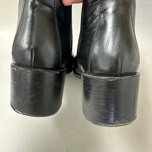 Everlane The Heel Boot block heel ankle smooth leather bootie in Black size 11 - Picture 13 of 16